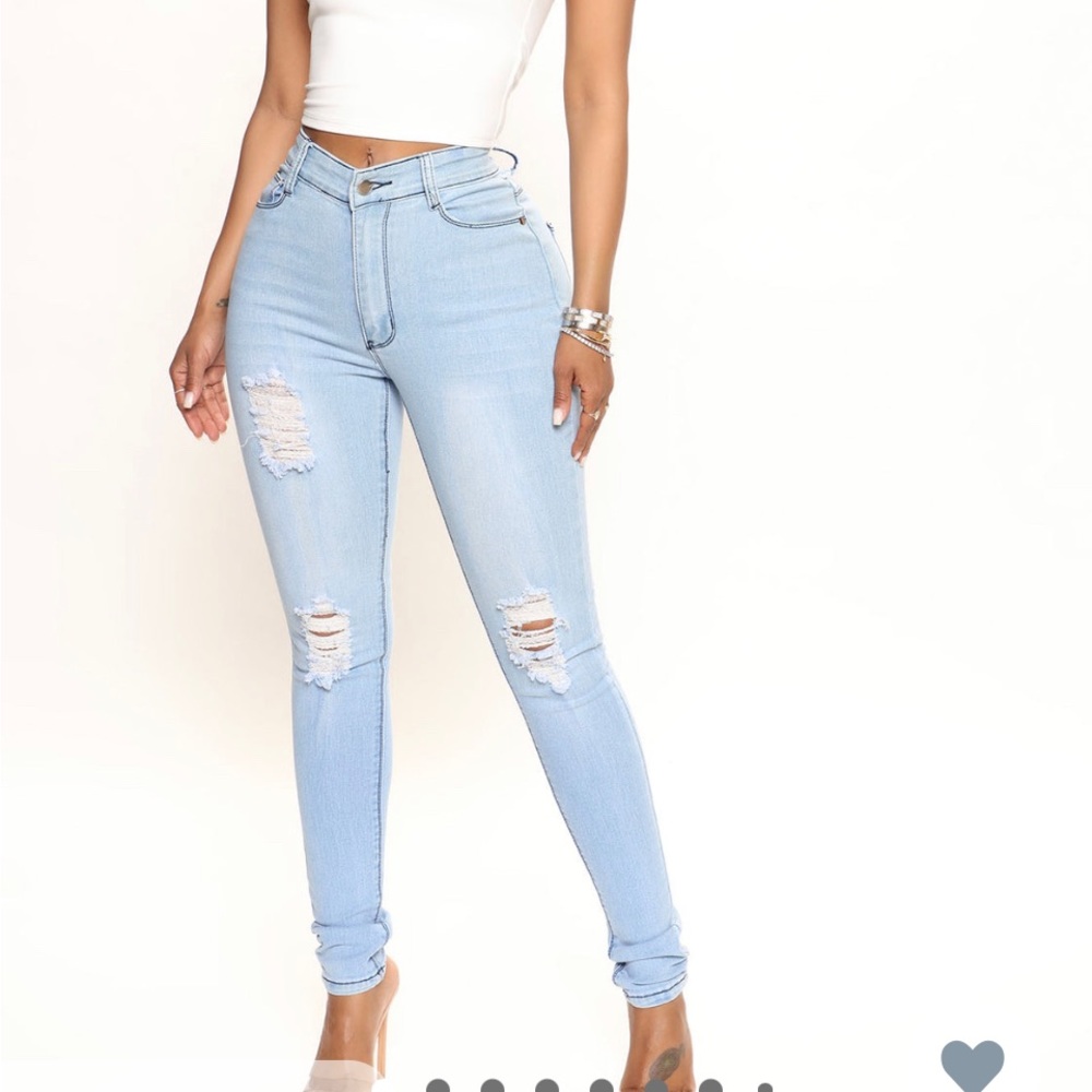 Fashon Nova Light Blue skinny jeans